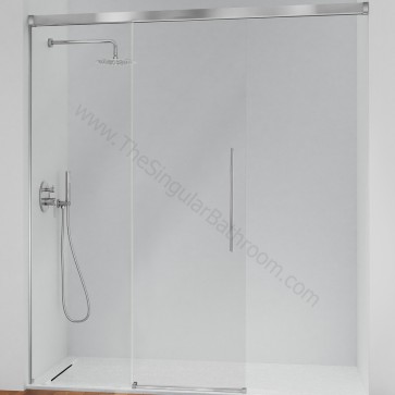 Mampara ducha en negro mate KASSANDRA MASELA frontal y opcion lateral fijo