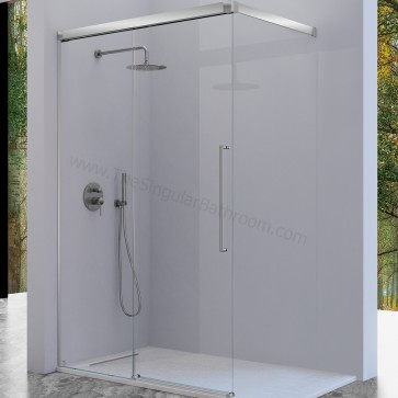 Mampara ducha en negro mate KASSANDRA MASELA frontal y opcion lateral fijo