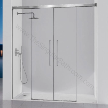 Mampara ducha en negro mate KASSANDRA MASELA frontal y opcion lateral fijo