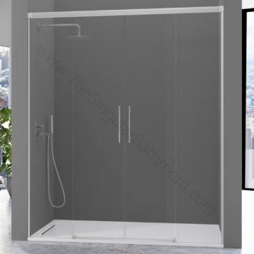 Mampara ducha en negro mate KASSANDRA MASELA frontal y opcion lateral fijo