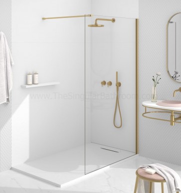 Panel fijo de ducha color oro