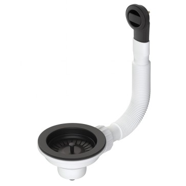 Válvula fregadero cocina acero inox color negro mate