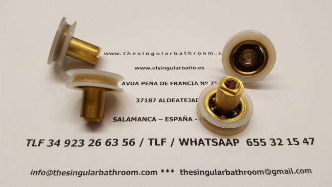 Rueda, rodamiento mampara ducha-baño 24x22 mm.