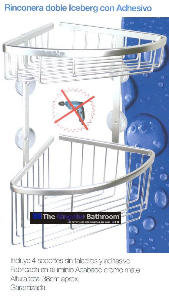 cesta rinconera aluminio sin taladro, accesorios para baño ducha
