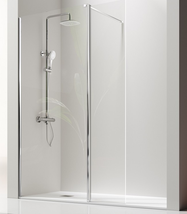Mampara ducha fija con puerta pivotante 90 y 180º KASSANDRA GIRO