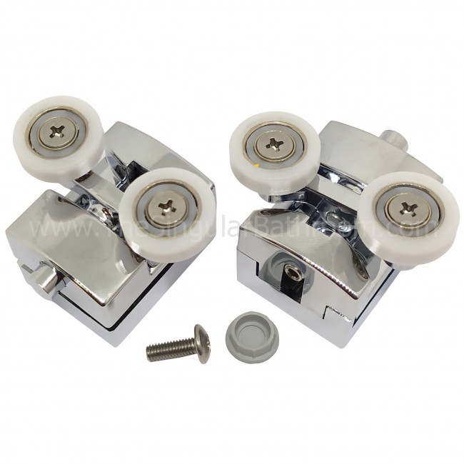 Set de rodamientos de mampara corredera de ducha doble, con guías y ruedas  de 25 mm de diámetro (Model-A) : : Bricolaje y herramientas
