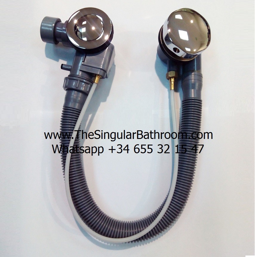 Conjunto de desagüe vertical para bañera y cabina ducha. No incluido el sifón. Saenan, Bañacril, Mileto, Jacuzzi, Porcelanosa, Titan, Megius, Roca