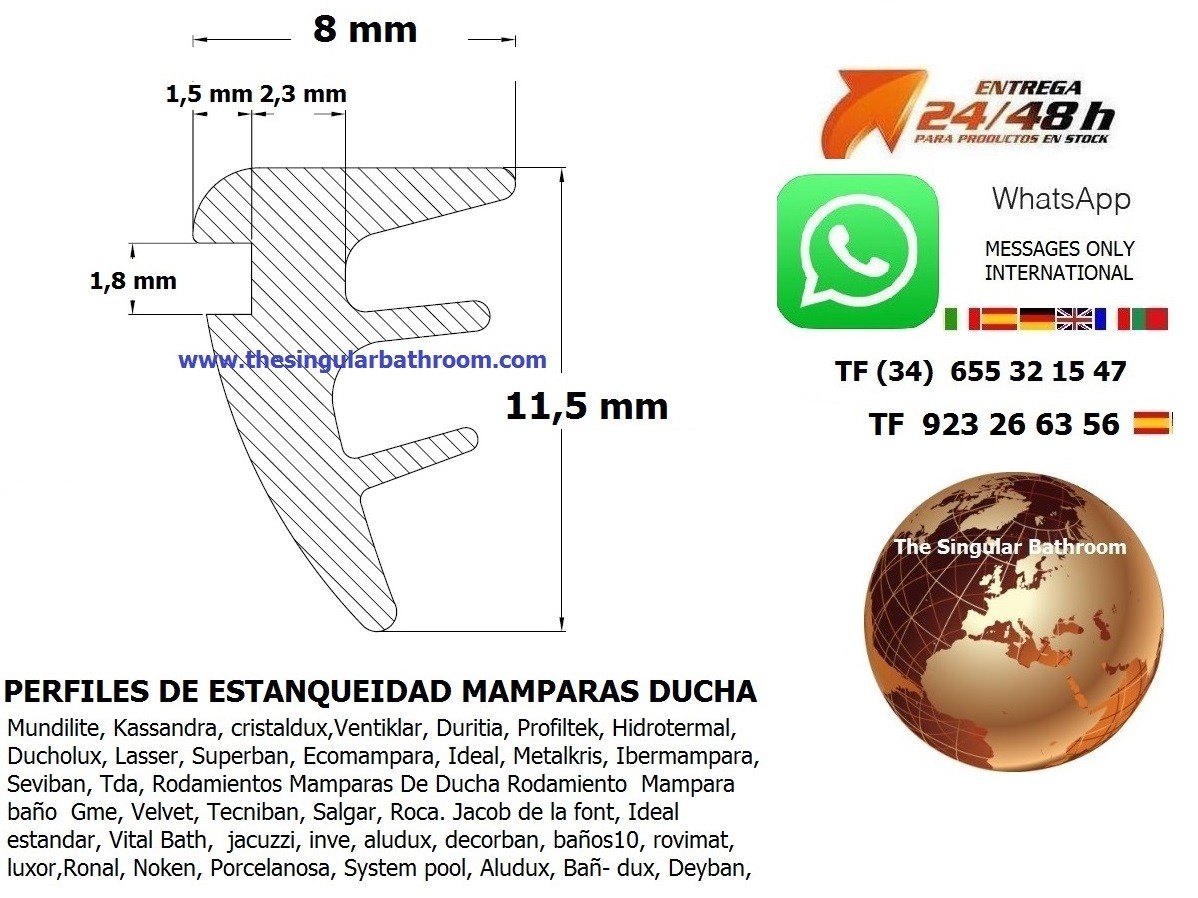 magnetico, BURLETES MAMPARAS DUCHA PERFILES DE BALERA CON IMAN