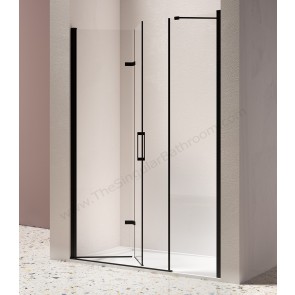 Mampara frontal plegable KASSANDRA NARDI en plata alto brillo y negro mate