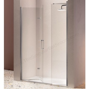 Mampara frontal plegable KASSANDRA NARDI en plata alto brillo y negro mate