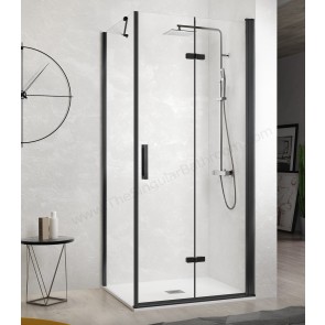 Mampara de ducha plegable Kassandra Negro