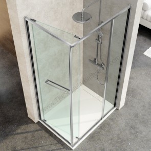 Mampara ducha en negro mate KASSANDRA MASELA frontal y opcion lateral fijo