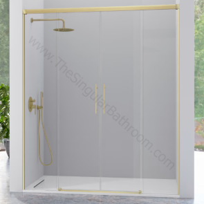 Mampara ducha en negro mate KASSANDRA MASELA frontal y opcion lateral fijo