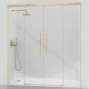 Mampara ducha en negro mate KASSANDRA MASELA frontal y opcion lateral fijo