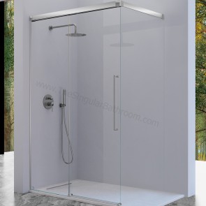 Mampara ducha en negro mate KASSANDRA MASELA frontal y opcion lateral fijo