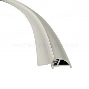Perfil inferior aluminio semicircular con vierteaguas para mampara de ducha