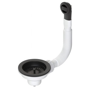 Válvula fregadero cocina acero inox color negro mate