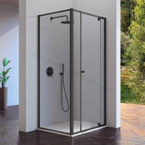 Mampara frontal con lateral fijo KASSANDRA PIVOT puerta pivotante