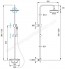 Columna de ducha termostática IRIS medidas plano instalación