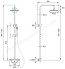 Columna de ducha termostática IRIS medidas plano instalación