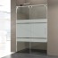 Mampara acero inox GME FUTURA frontal fijo y puerta corredera 