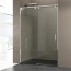 Mampara acero inox GME FUTURA frontal fijo y puerta corredera 