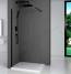 Panel fijo de ducha DECORBAN GREDOS de 8mm en color NEGRO MATE