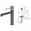 Grifo lavabo gris mate y champagne