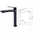 Grifo monomando de lavabo alto LUXOR IMEX color negro mate