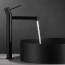 Grifo lavabo sobre encimera negro