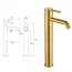 Grifo monomando de Lavabo alto Oro Titanio LIKE AQUASSENT