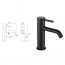 Grifo monomando de Lavabo negro LIKE AQUASSENT