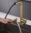 Grifo de cocina monomando extraíble MALTA Oro cepillado