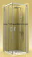 Mampara de ducha frontal con dos fijo y dos puertas correderas
