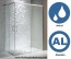 Mampara de ducha angular en vidrio transparente con perfil en aluminio anonizado y tratamiento antical economica