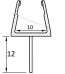 Perfil o junta de sellado para cristal de 10mm de grosor