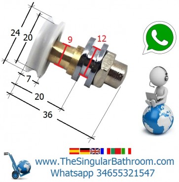 Eccentric pulley for shower door 