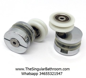 Eccentric pulley for cabin and shower screen with pulley bearing 24 mm