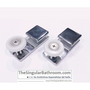 Spare pulley sliding shower doors