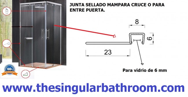 REHAU goma mampara ducha 6-8MM Cristal Repuesto Sellado de Universal Junta