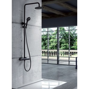Conjunto ducha termostática LONDRES en color negro mate