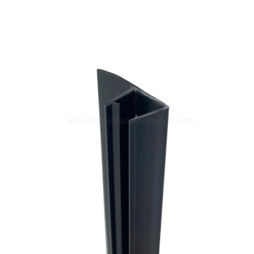 Perfil lateral cruce en negro para puertas de vidrio correderas