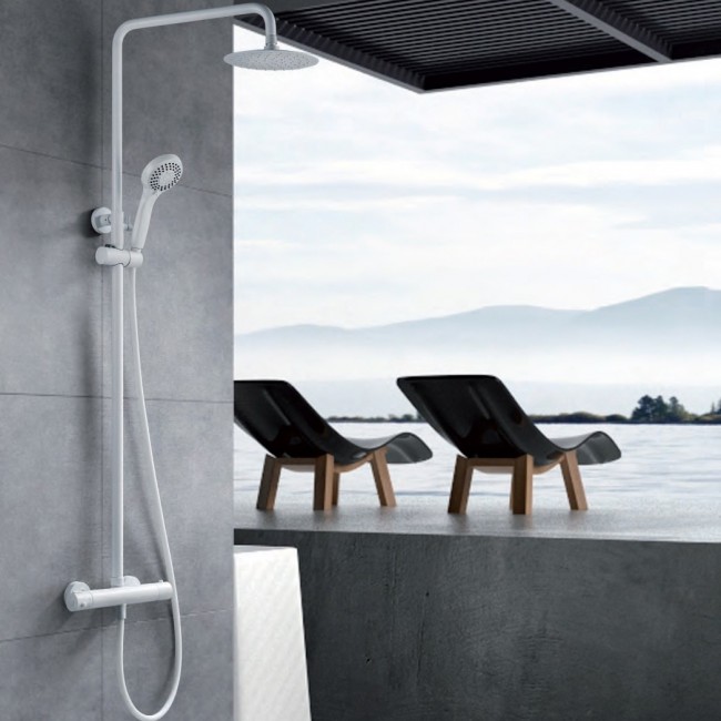 Columna ducha termostática GRB Time Male blanco mate - Maison de Luxe