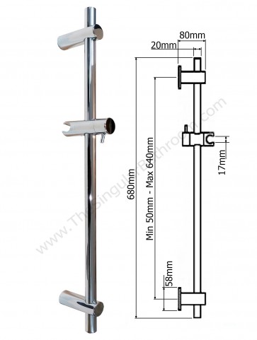 Barra soporte de ducha para cabina de ducha e hidromasaje y pared