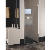 Mampara frontal acero inox Doccia Rodas, 1 puerta corredera y 1 fijo