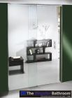 Puerta corredera de cristal para baño
