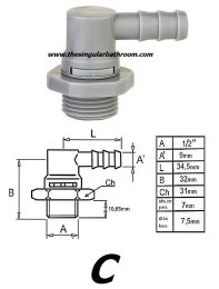Conexión Racor 1/2 orientable para grifería hidromasaje