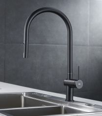 Grifo de cocina extraible BERNA negro mate