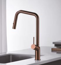 Grifo de cocina extraíble BONN oro rosa cepillado