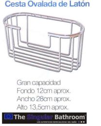 Cesta ovalada de latón.